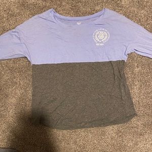 long sleeve purple/grey shirt